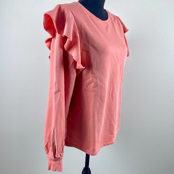 Universal Thread Good Co. Coral Ruffle sweatshirt Size M - Picture 3 of 9